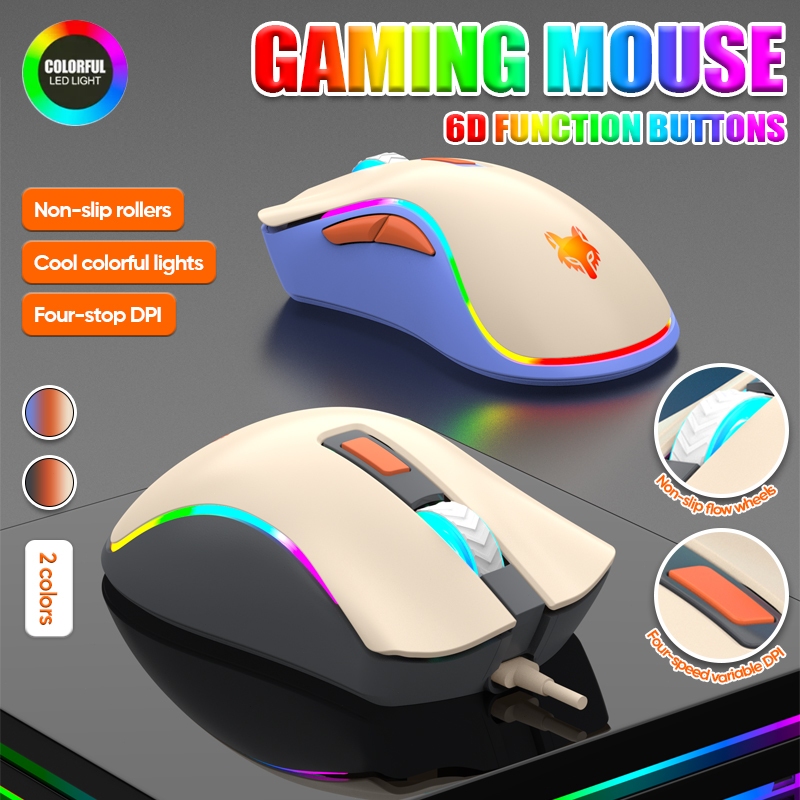 Jual XUNFOX H1 Wired Silent Mouse Mekanik Kantor Gaming Focused Mouse ...