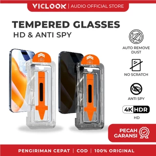 VICLOOK Easy Install Tempered glass Anti SPY HD Clear Fit for iPhone 11/12/13/14/15/16/X/XR/XS Mini Max Pro Plus