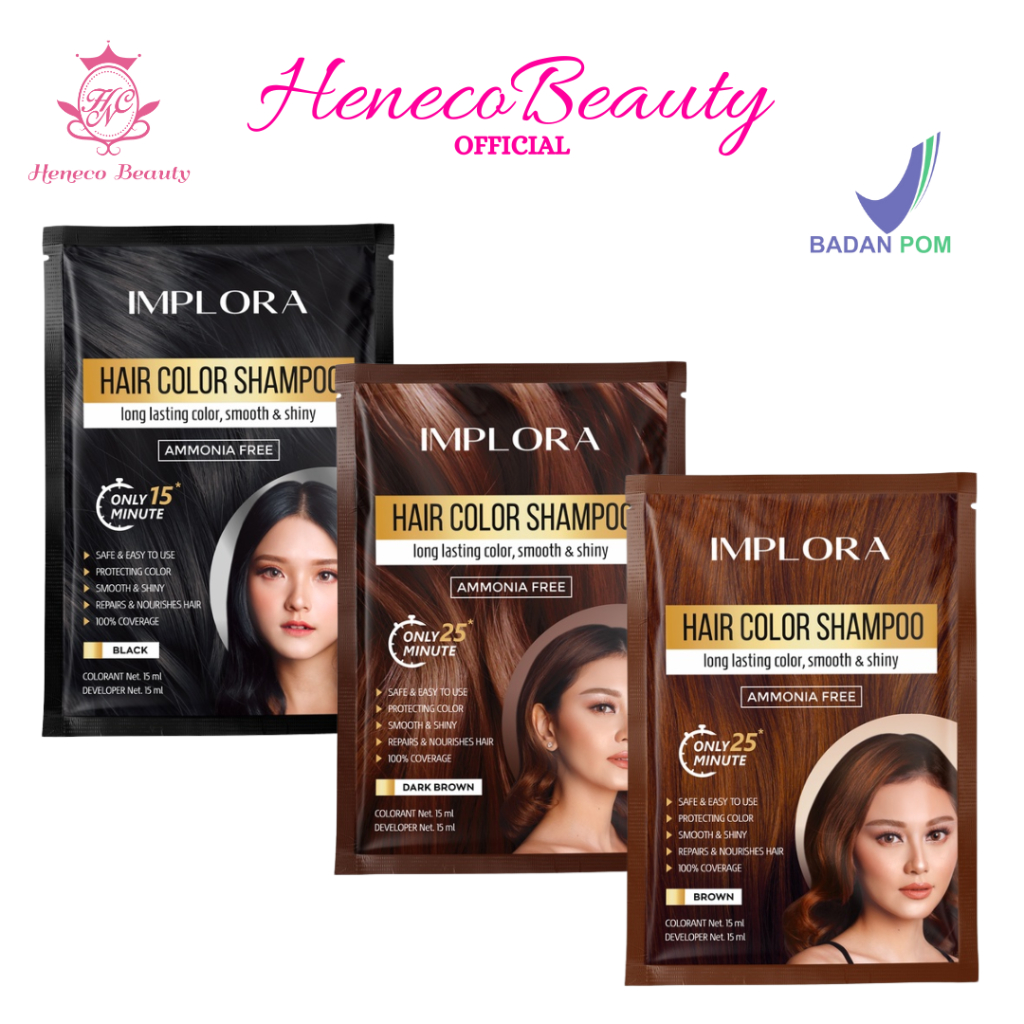 Jual IMPLORA Hair Color Shampoo Sachet Series 15ml \ Pewarna Rambut ...