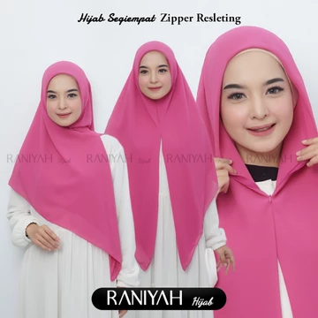 Hijab Segi Empat Zipper Resleting Khimar Zipper Segi Empat Instan Ceruty Babydoll