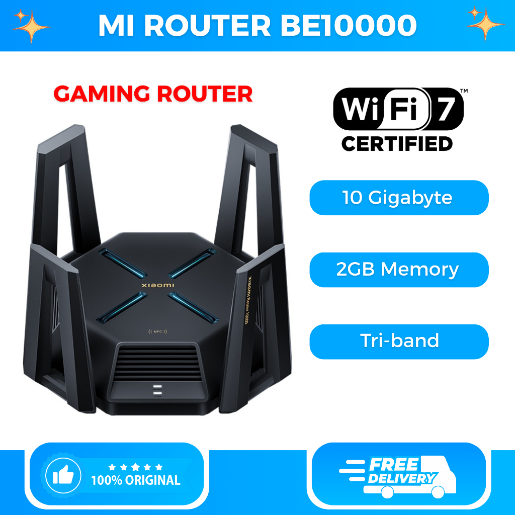Jual Mi Gaming Router BE10000 Wi-Fi 7 Tri-Band Frequency 10 Gigabyte ...
