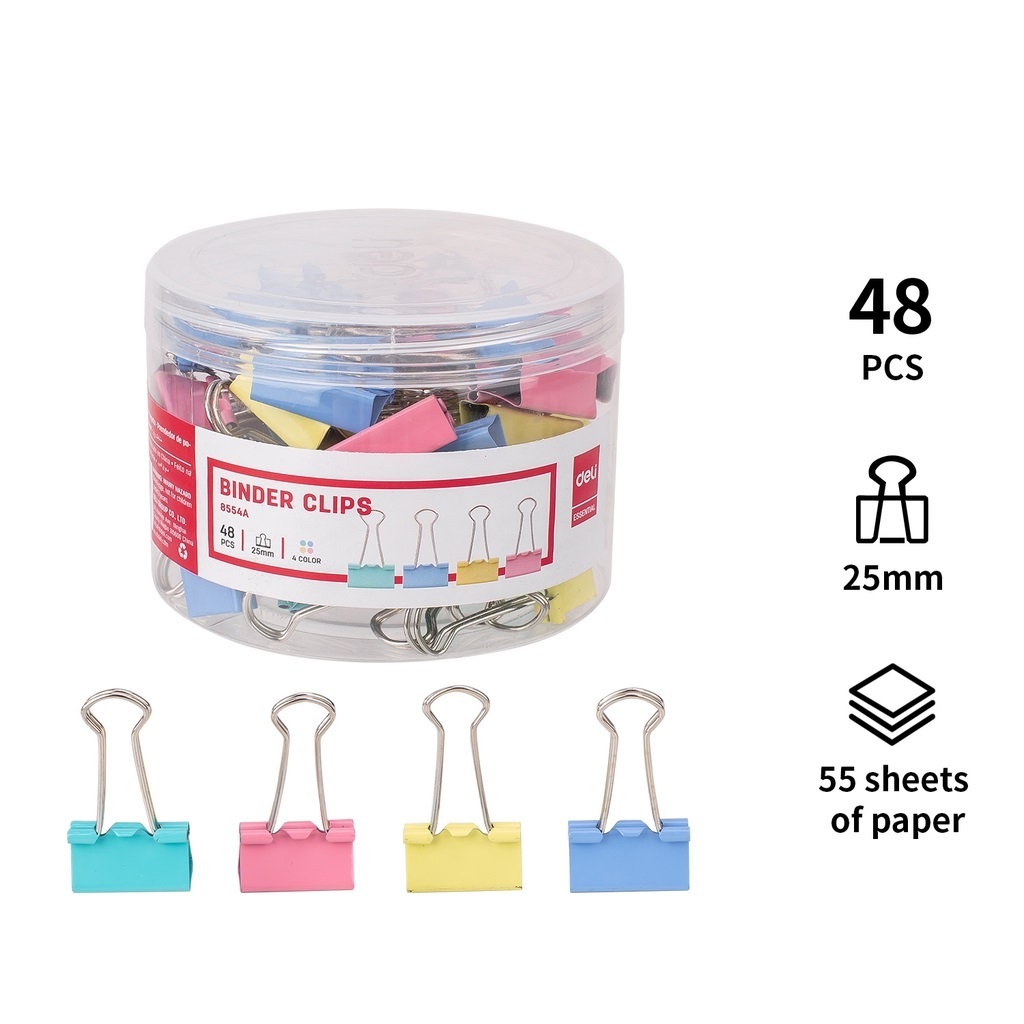 Jual Deli Colorful Binder Clip Klip Binder Warna-Warni 25mm | Shopee ...