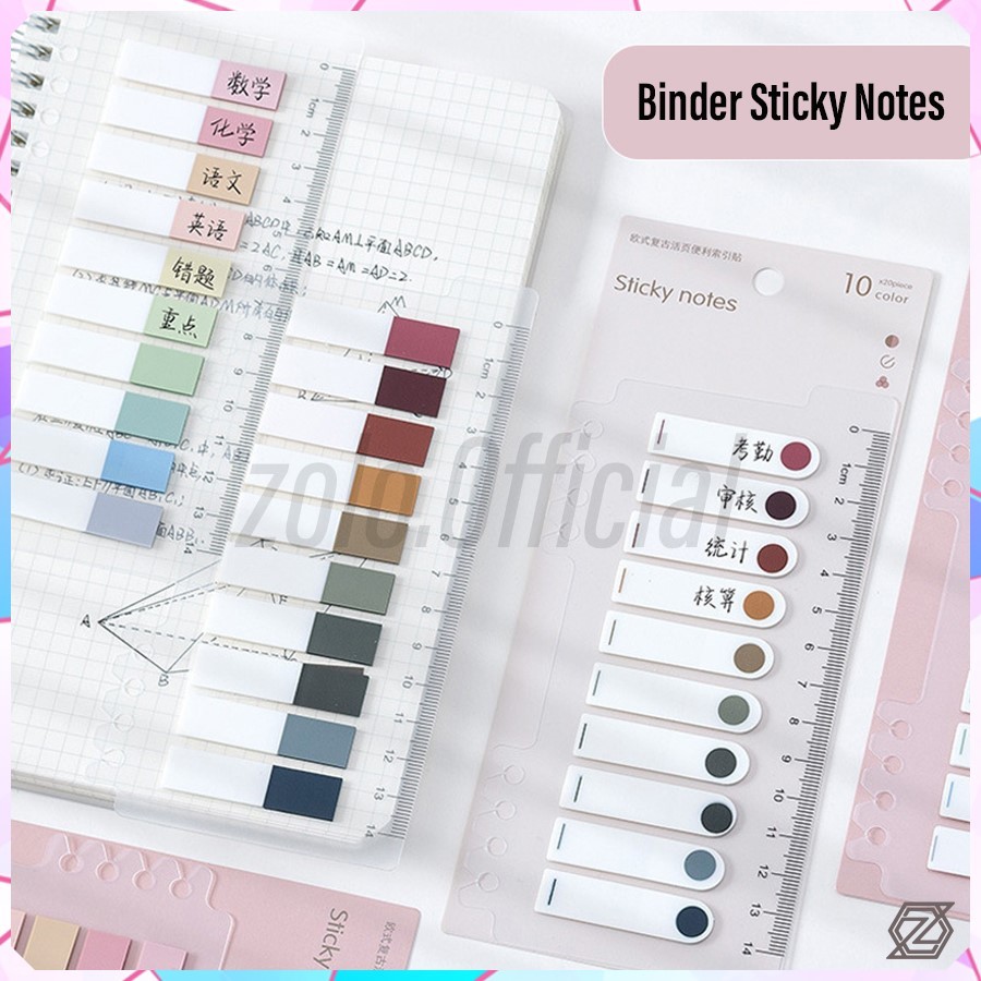 Jual [zolo] Binder Sticky Notes Penanda Pembatas Buku 44 x 11 mm 200 ...