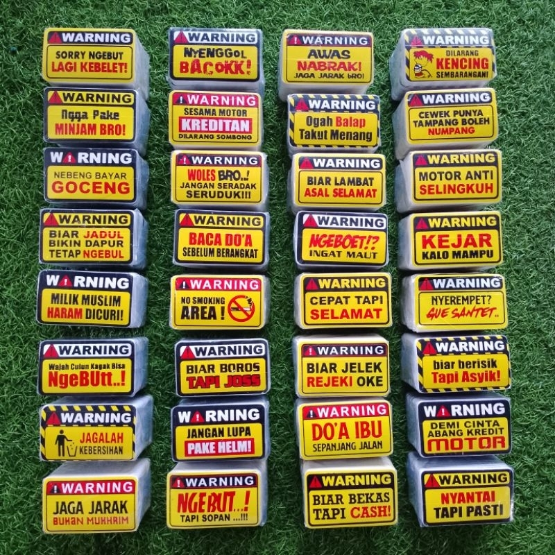 Jual Stiker Warning Pack Isi 32PCS Sesuai Gambar, Sticker Vinyl ...