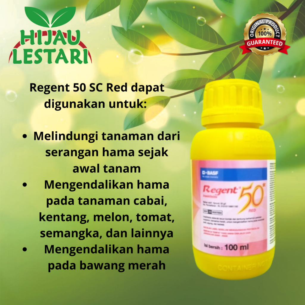 Jual INSEKTISIDA REGENT 50 SC MERAH ISI 100 ML PENGENDALI HAMA TANAMAN ...