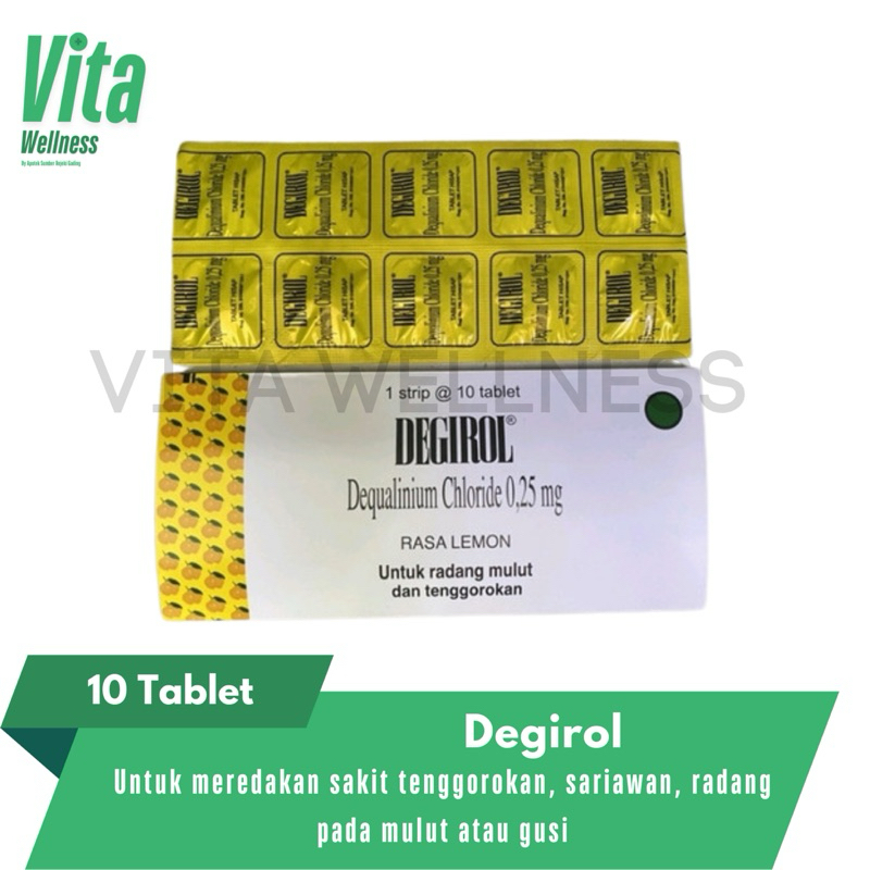 Jual Degirol Rasa Lemon 10 Tablet/Strip - Untuk Radang Mulut dan ...