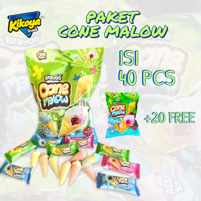 Jual Cone Mallow 40 + Free 20 Pcs Marsmallow Aneka Snack Rasa Snacks ...