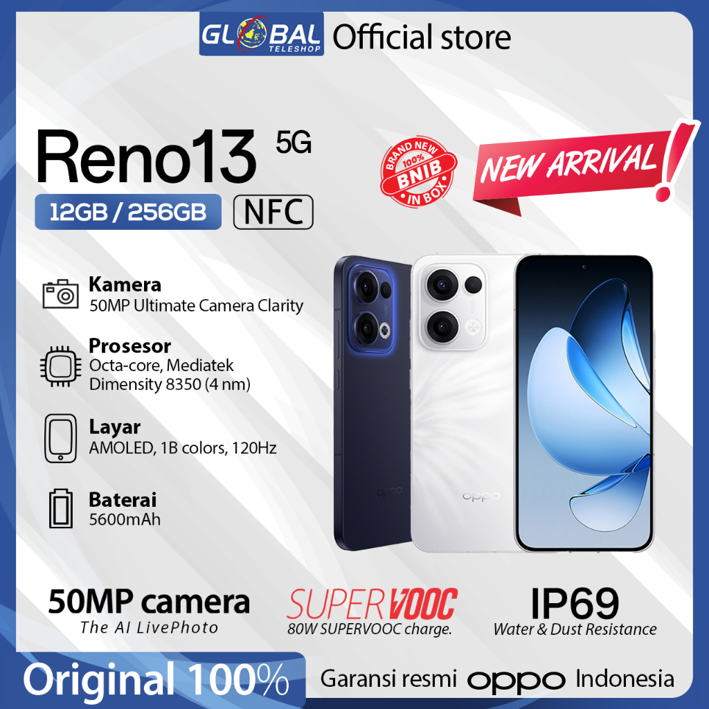 Jual OPPO Reno 13 5G 12/256GB NFC Garansi Resmi Oppo Indonesia | Shopee ...