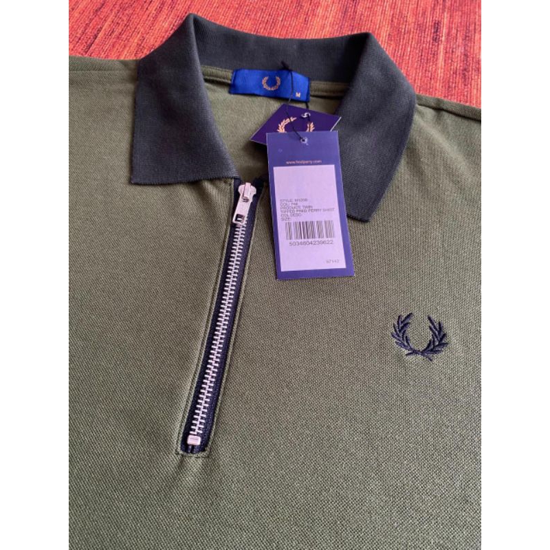 Jual Fr3d P3r*y Polo Tshirt Zipper Army krah Black | Shopee Indonesia