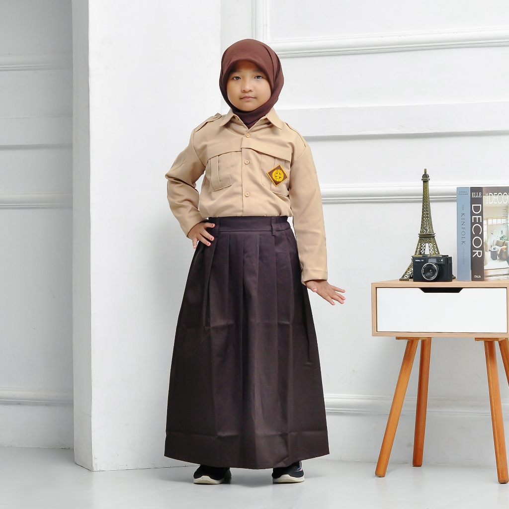 Jual ARFALO - Seragam sekolah sd baju pramuka lengan panjang perempuan ...