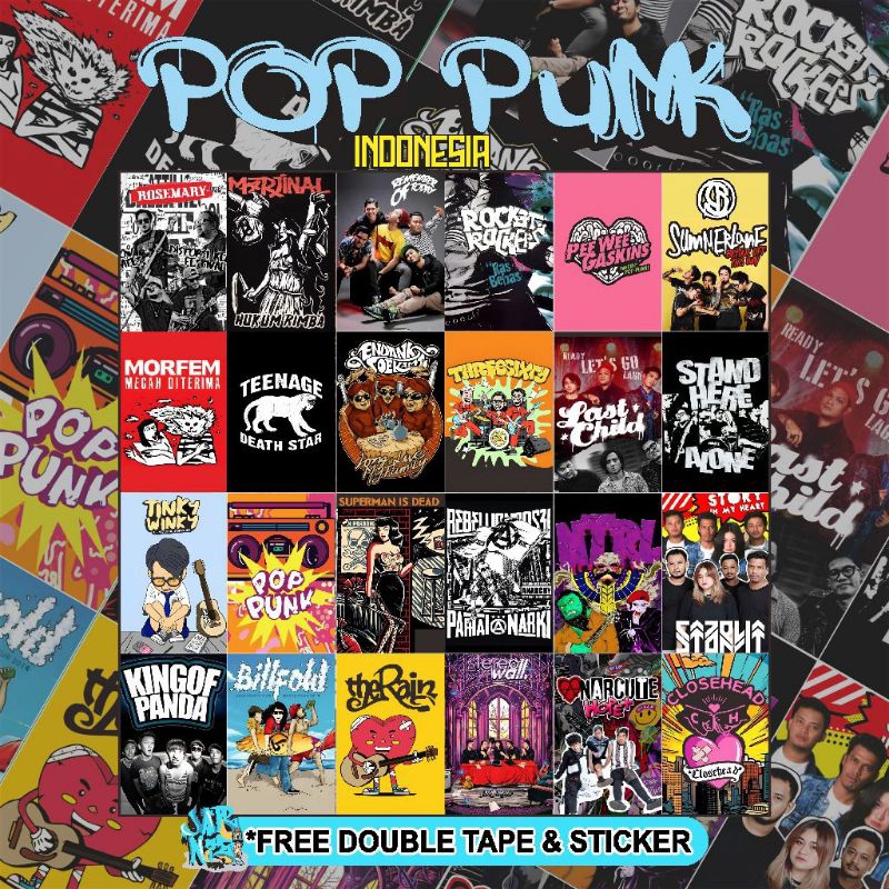 Jual Poster band indonesia pop punk/punk rock/ rock isi 24 ukuran A5 ...