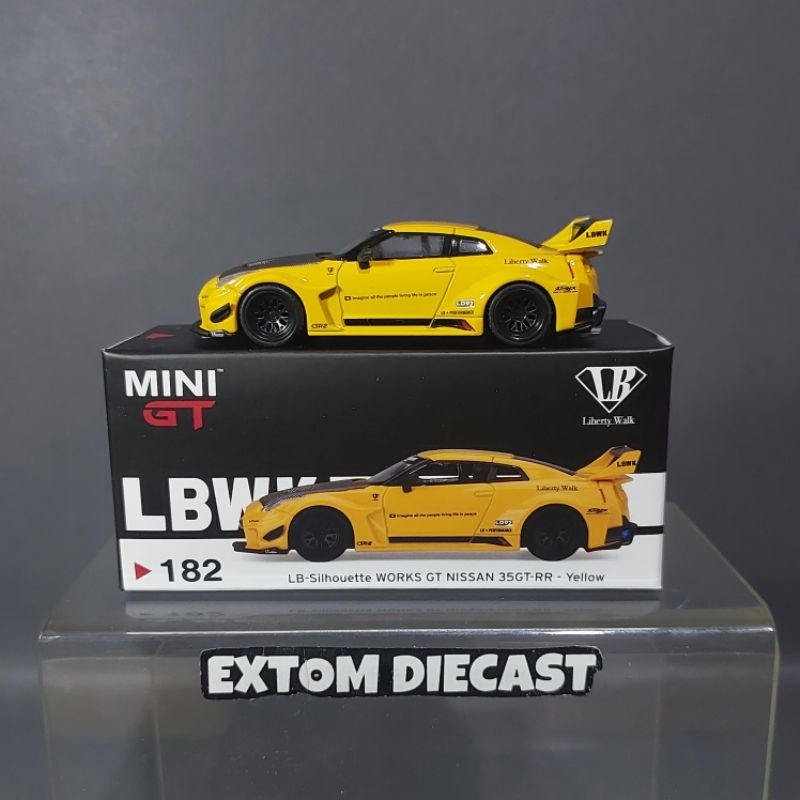 Jual Mini GT 182 Nissan Skyline R35 LBWK Yellow | Shopee Indonesia