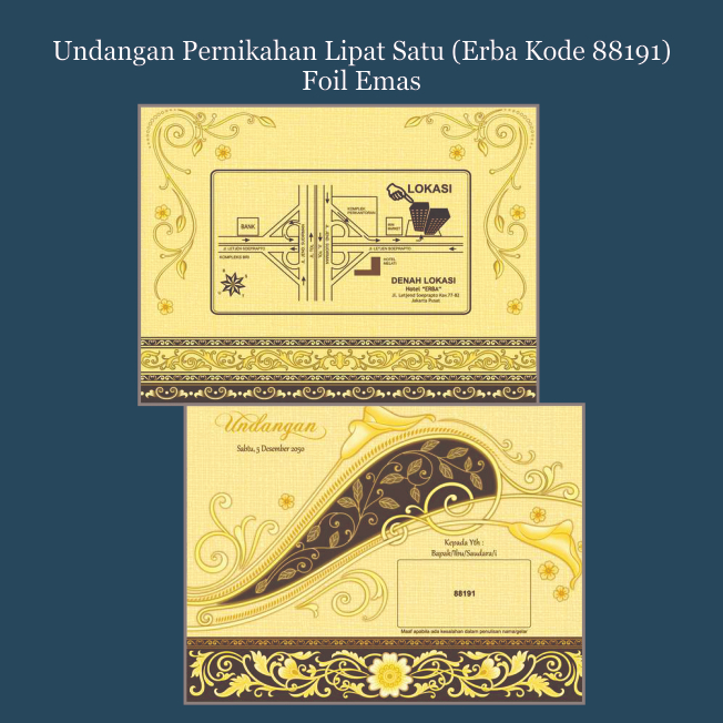 Jual UNDANGAN PERNIKAHAN/CETAK UNDANGAN PERNIKAHAN ELEGANT/KODE 88191 ...