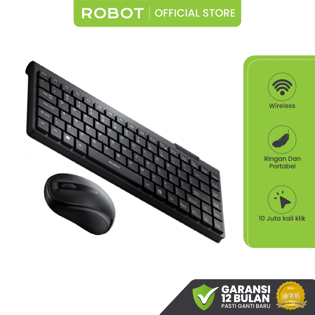 Jual ROBOT Keyboard dan Mouse Combo Portable Wireless Set Combo ...