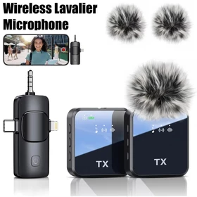 TNW F11 2 Wireless Microphone Clip On 2 Mikrofon Lavalier Hp Kamera Vlog Youtuber Live Streaming