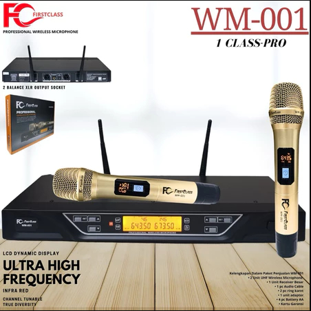 Jual Professional Wireless Microphone First Class WM-001 - Mic Wireless ...