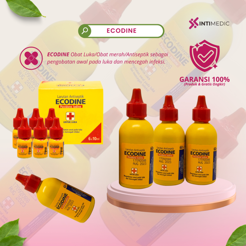 Jual Ecodine Povidone Iodine Onemed 60ml Antiseptik 60 ml Obat Merah ...