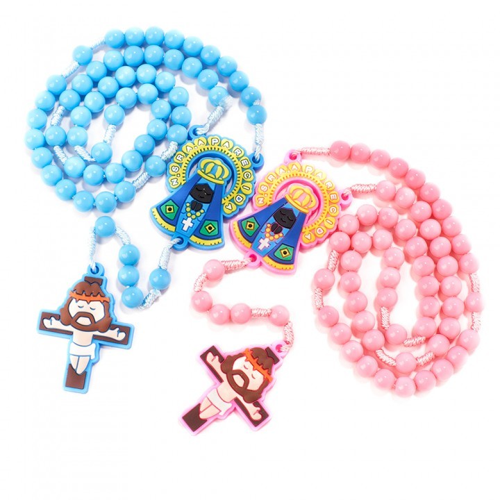 Yeraya Rosario Anak Black Madonna Warna - Kalung Doa Anak