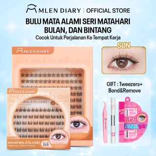 MLEN DIARY Sun Seri Bulu Mata Palsu Individu yang Dapat Digunakan Kembali dengan Keriting C-Panjang 9-11mm-Bulu Mata Diary Mlen dengan Set Ekstensi Bulu Mata Lem