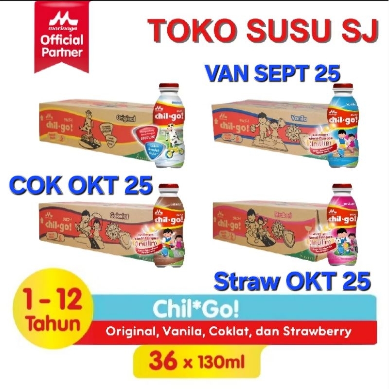 Jual CHIL GO/CHILGO CAIR LIQUID uht CARTON 36X130ML VANILA COKLAT ...