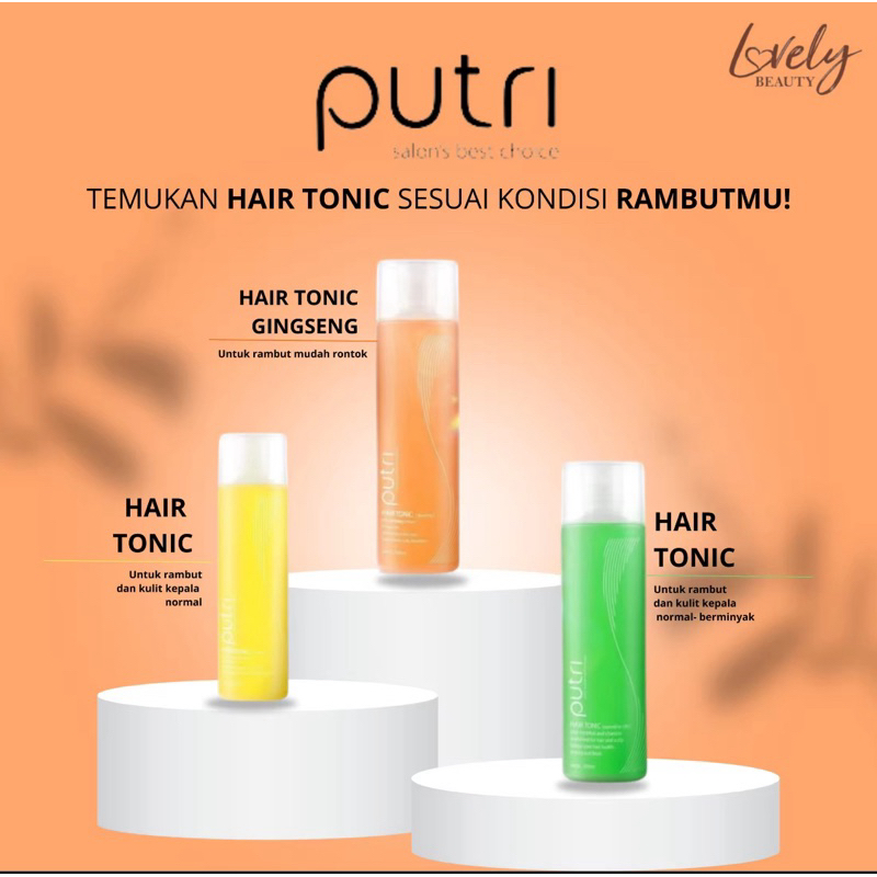 Jual Putri hair tonic salon rambut dan kulit kepala normal kuning botol ...