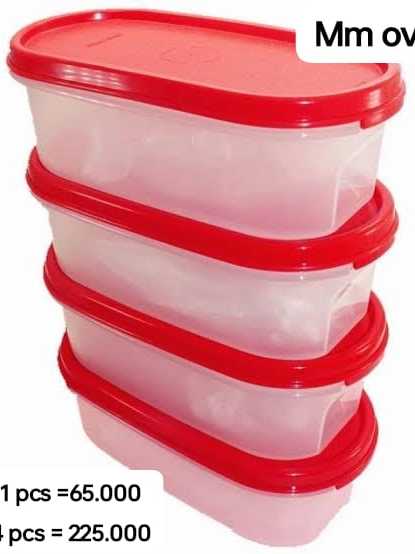 Jual TUPPERWARE FLASH SALE - MM Oval #1 - Tutup Merah (4 pcs) - HARGA ...