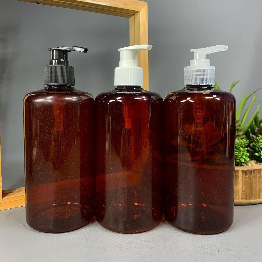 Jual Botol Pump 500 ML Amber Pet / Botol Lotion Pump 500 ML Neck 28 ...