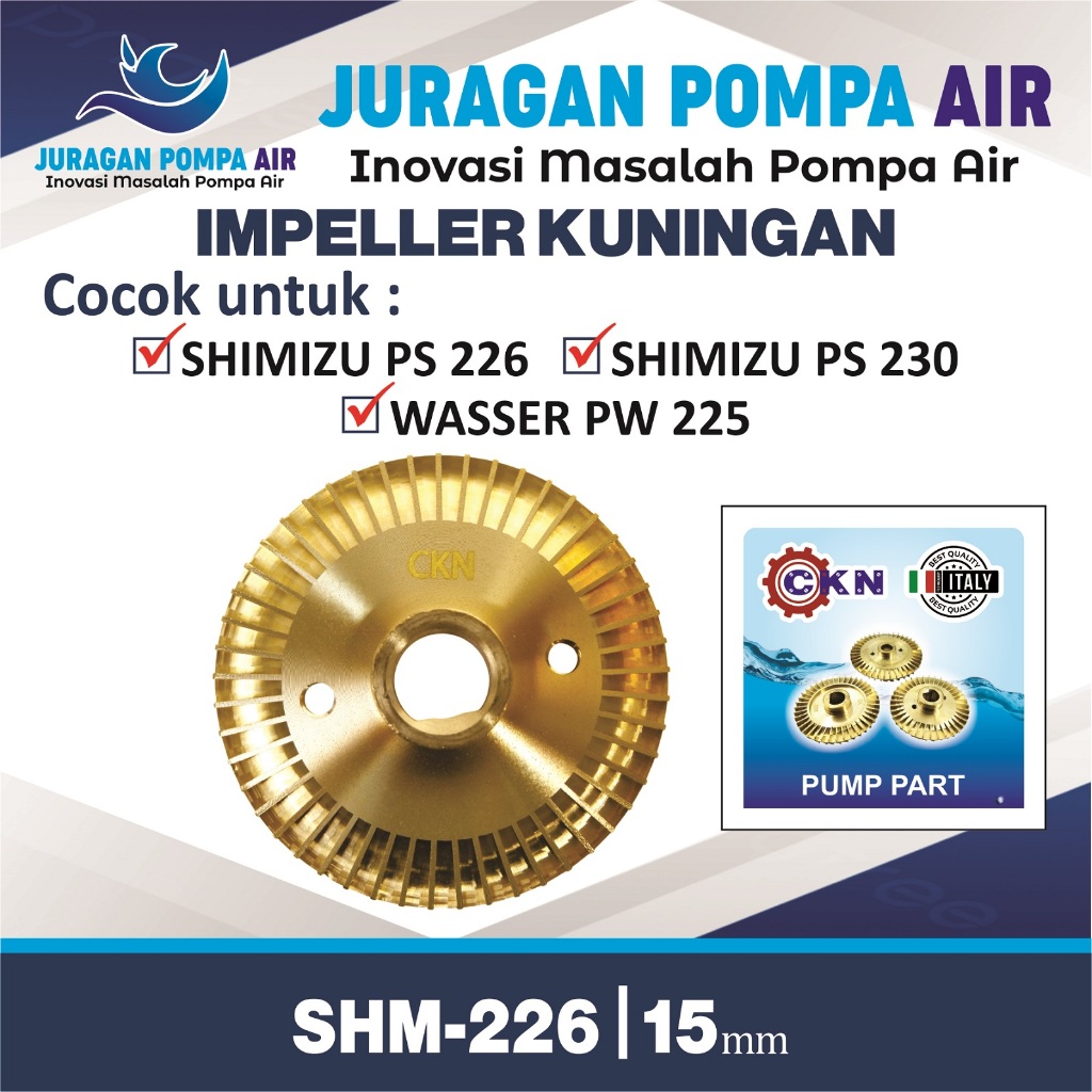 Jual Kipas Impeller Kuningan CKN Shimizu SHM 226 PS 230 BIT Sparepart ...