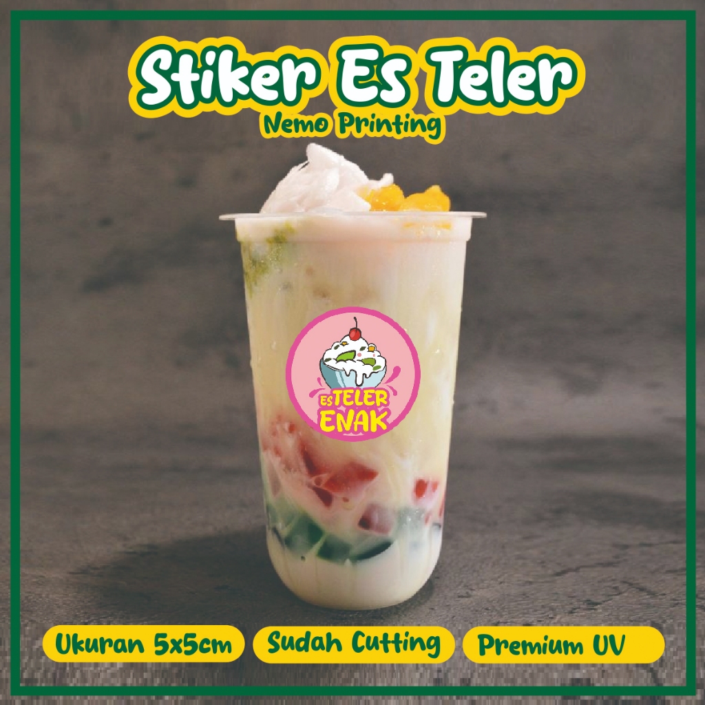 Jual Isi 22pcs Stiker Label Gelas Cup Wadah Es Teler Sultan Creamy Enak ...