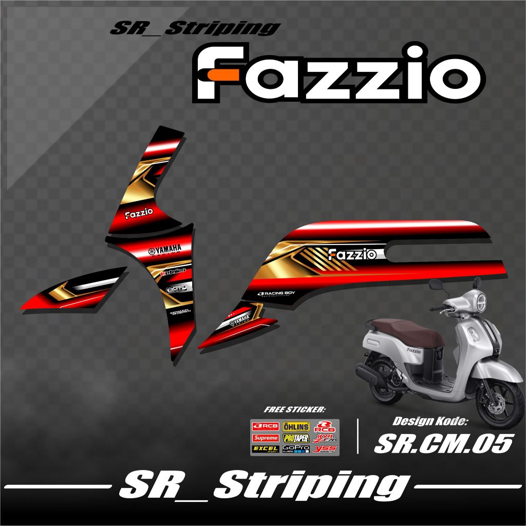 Jual Sticker Striping Decal Yamaha FAZZIO Varias / Striping Motor Matic ...