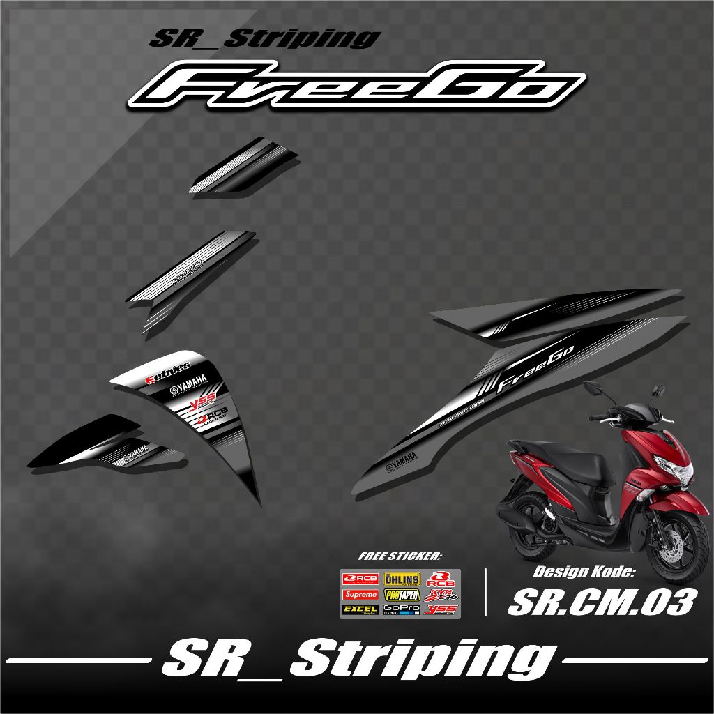 Jual (COD) Striping Sticker Variasi Freego Stiker Yamaha Motor Freego ...