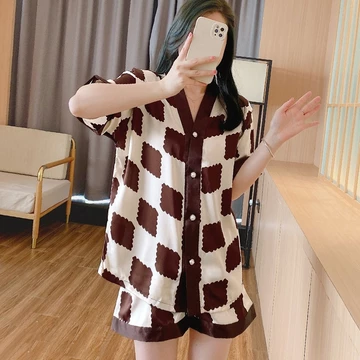 Baju Tidur Wanita Jasmine Fashion ID Piyama Set Pajamas Dewasa Bahan Satin Premium Motif Kancing