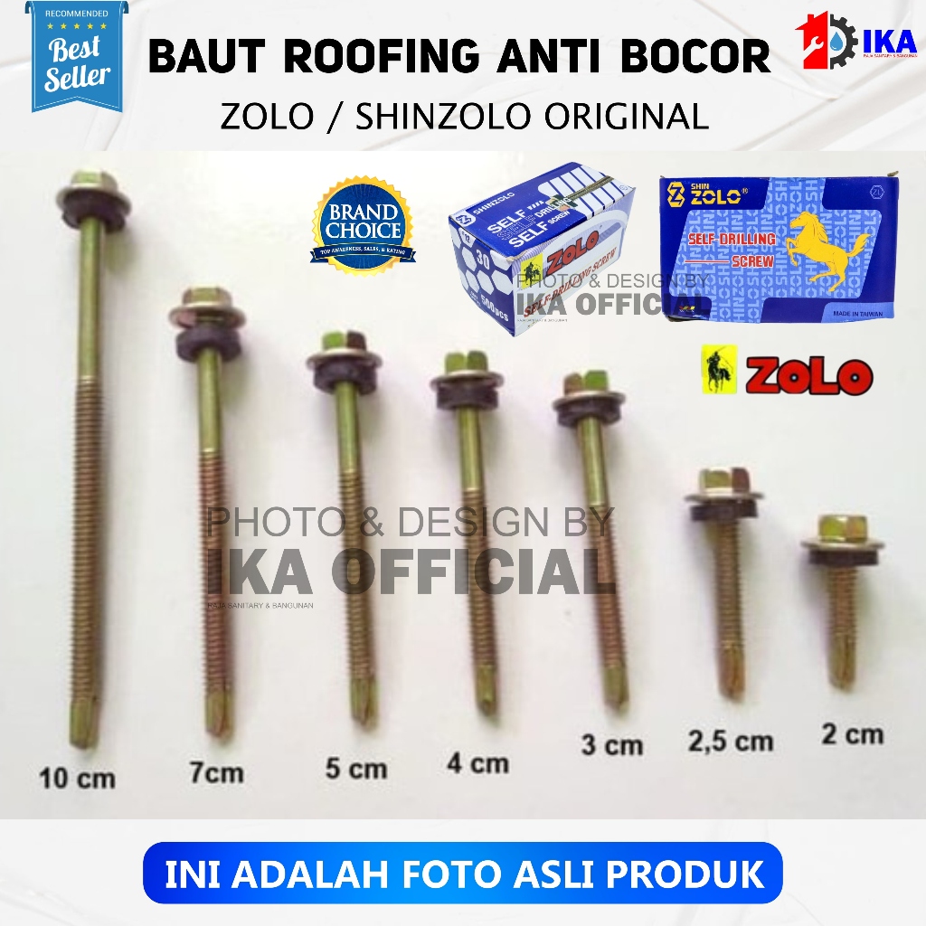 Jual Baut Roofing 1 Kotak Zollo ShinZollo Semua Ukuran Skrup Sekrup ...