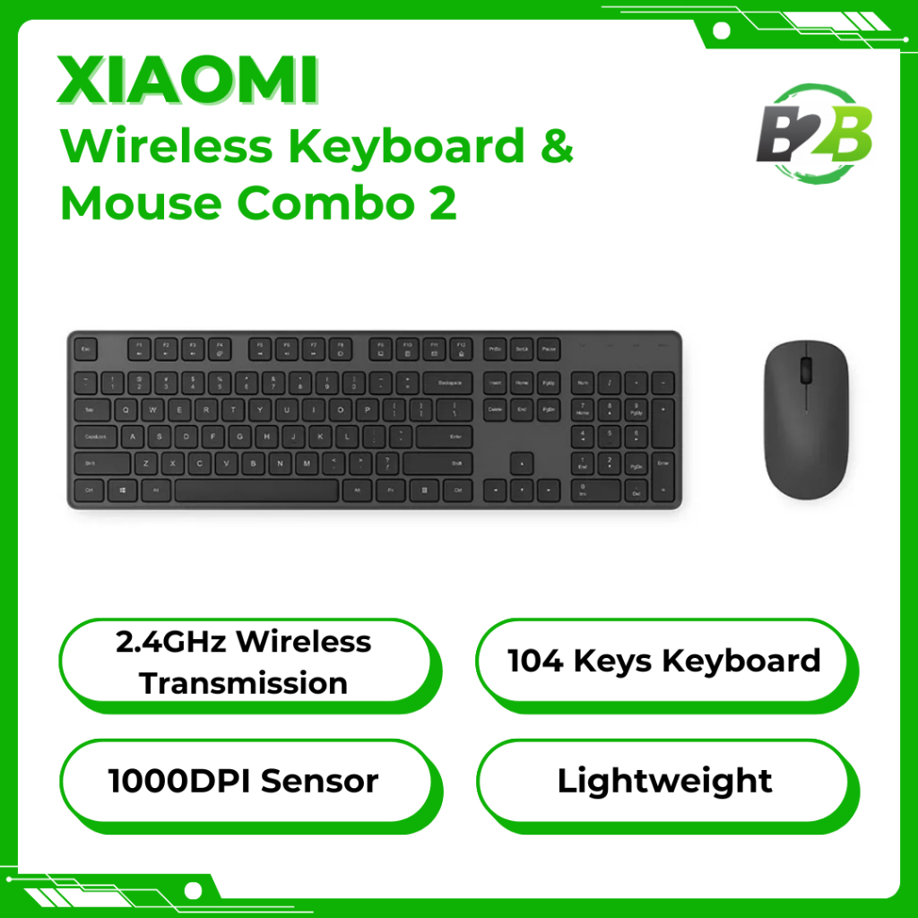 Jual Xiaomi Wireless Keyboard Mouse Set 2 Combo 2.4GHz 104 Keys ...