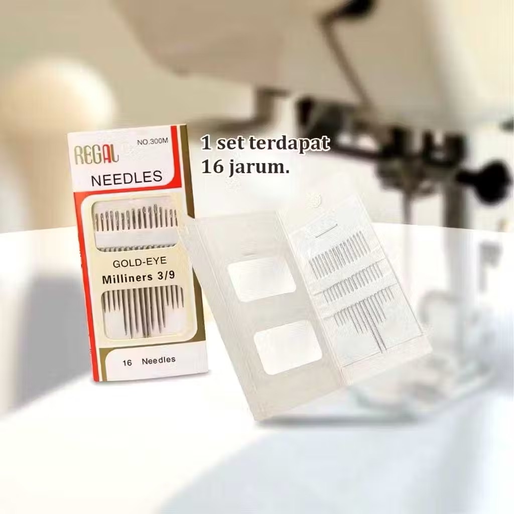 Jual Set Jarum Jahit Isi 16pcs Jarum Benang Jahit Manual 16pcs Miliners ...
