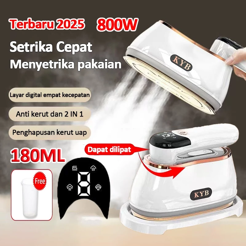 2025 kyb setrika uap portable 800w setrika mini traveling gosokan baju setrika