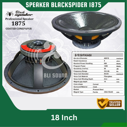 Jual SPEAKER KOMPONEN BLACK SPIDER 1875 WOOFER 18 INCH BLACKSPIDER BS ...