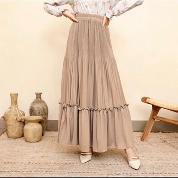Rok Plisket Susun Mayung Skirt Ruffle Hyget Polos Premium Rok Wanita Anti Nerawang Korean Style