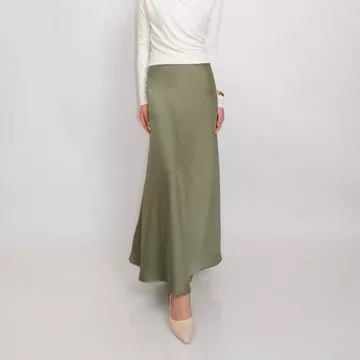Satin Long Skirt Rok Satin Silk Panjang M Sampai XXL
