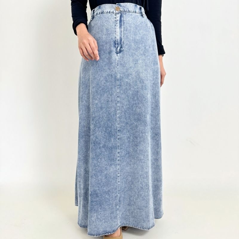 Jual Rok Soft Jeans Payung Aline Lebar Lezahrasignature Panjang 104 ...