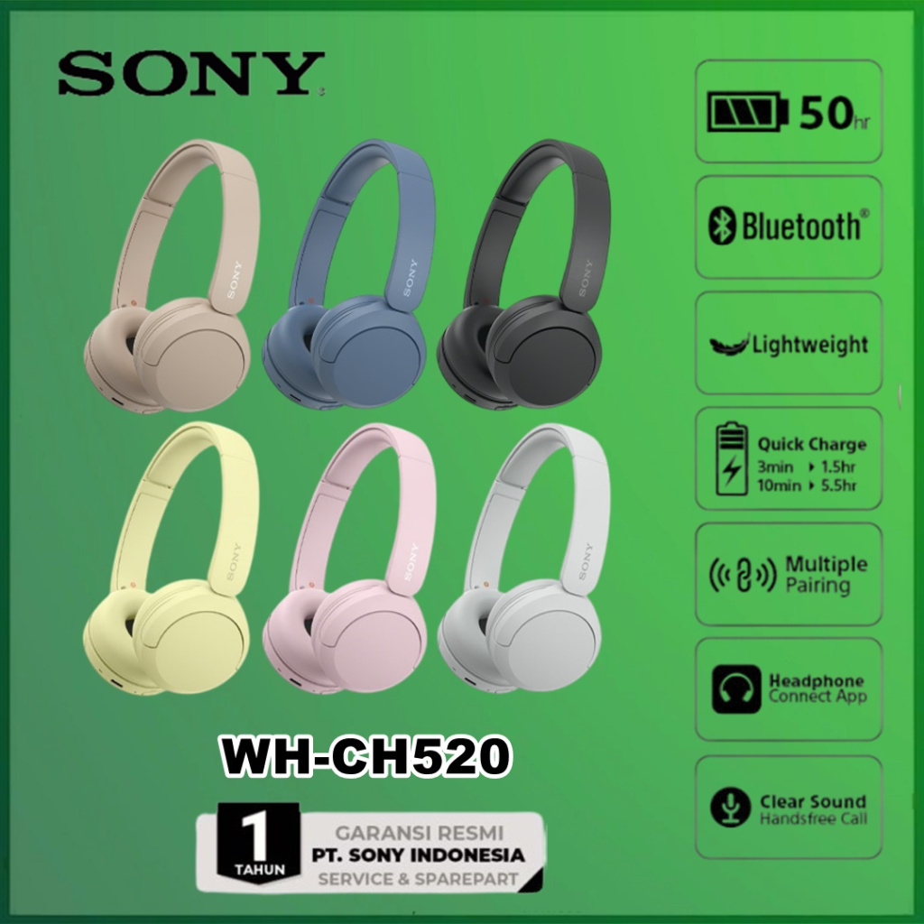 Jual SONY WH-CH510 Wireless Headphones WH CH510 CH 510 Upgrade CH520 CH ...
