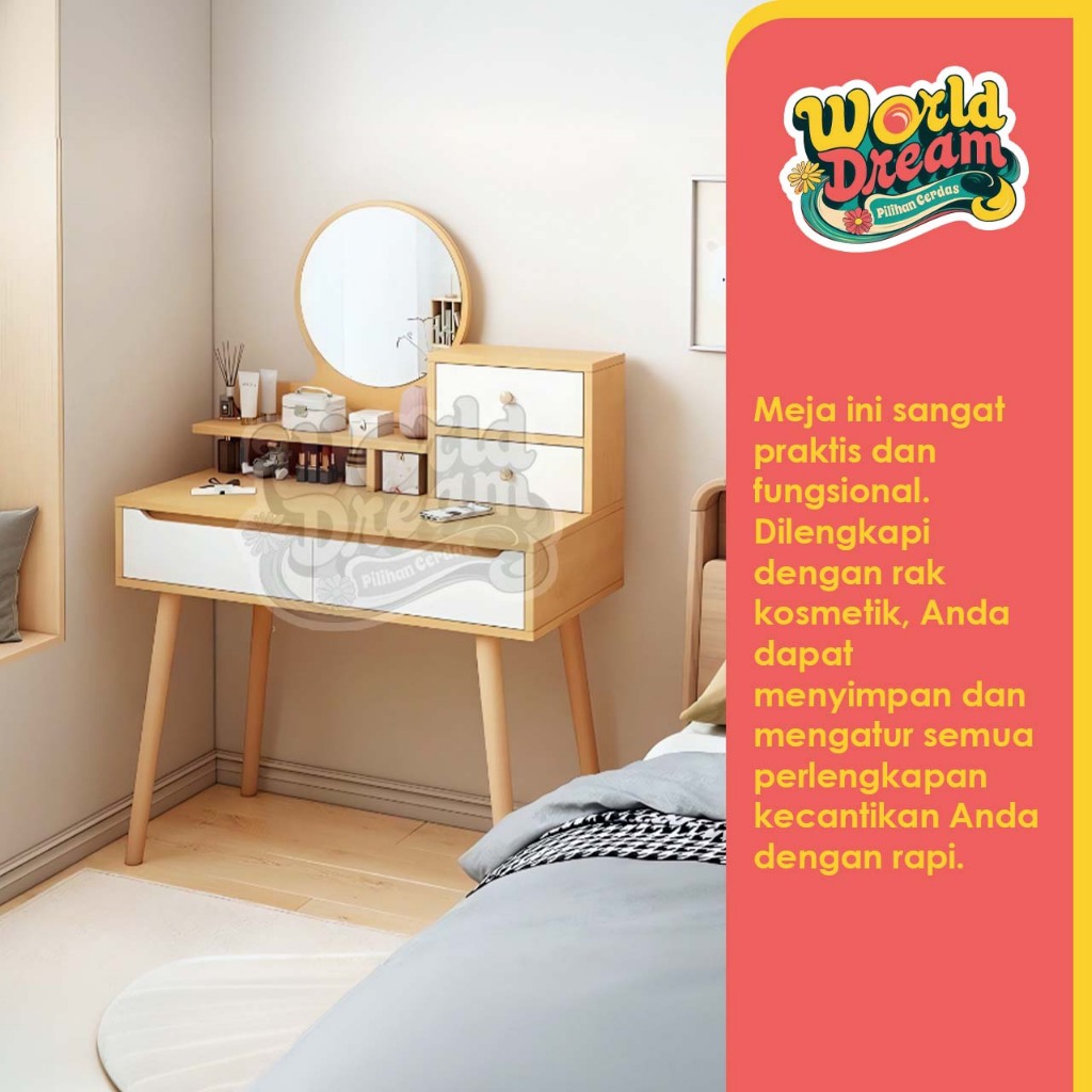Jual Worldream Meja Rias Modern Meja Rias Dengan Cermin Meja Rias ...