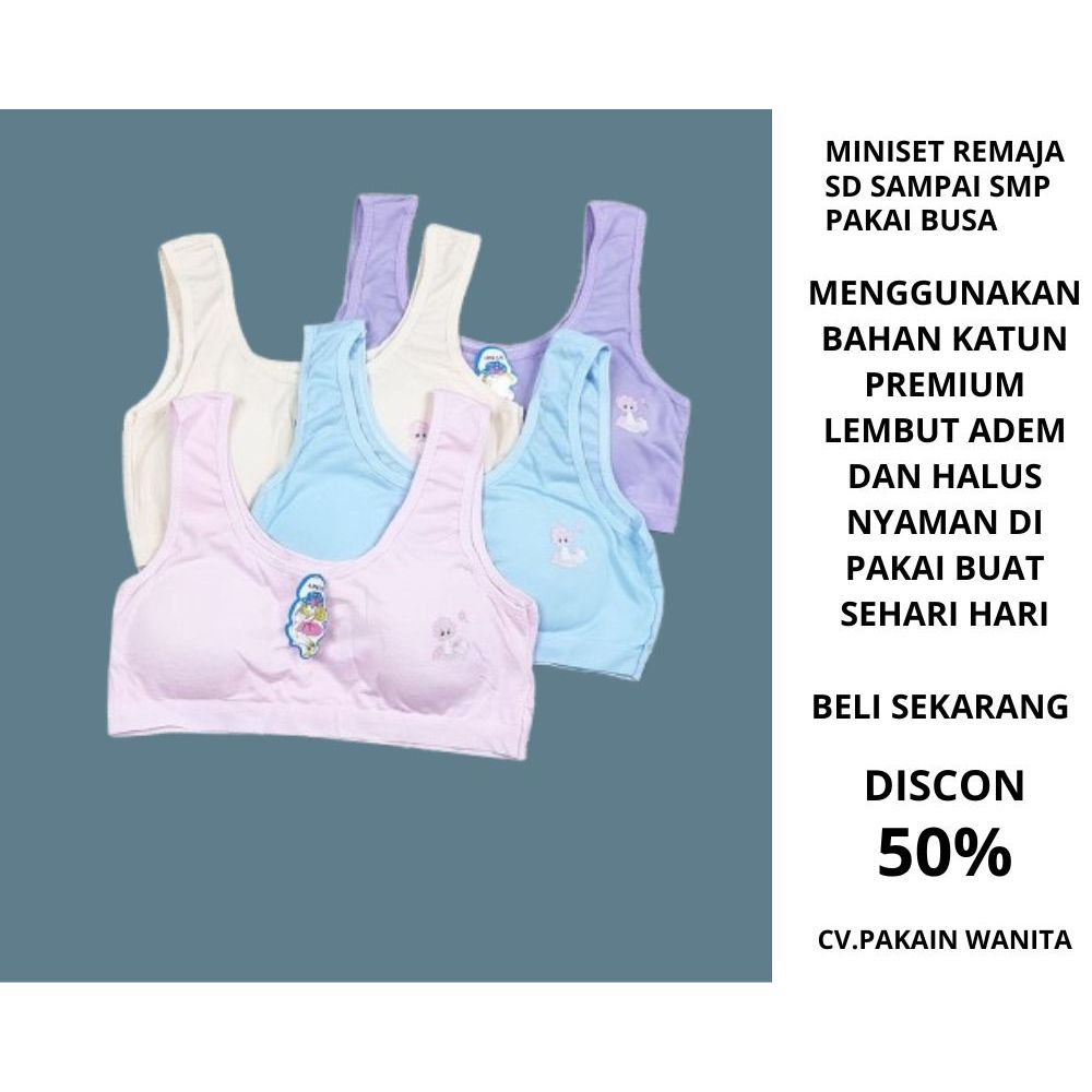 Jual Miniset Busa Anak SD SMP Bh Remaja Katun Premium Lepas Pasang ...
