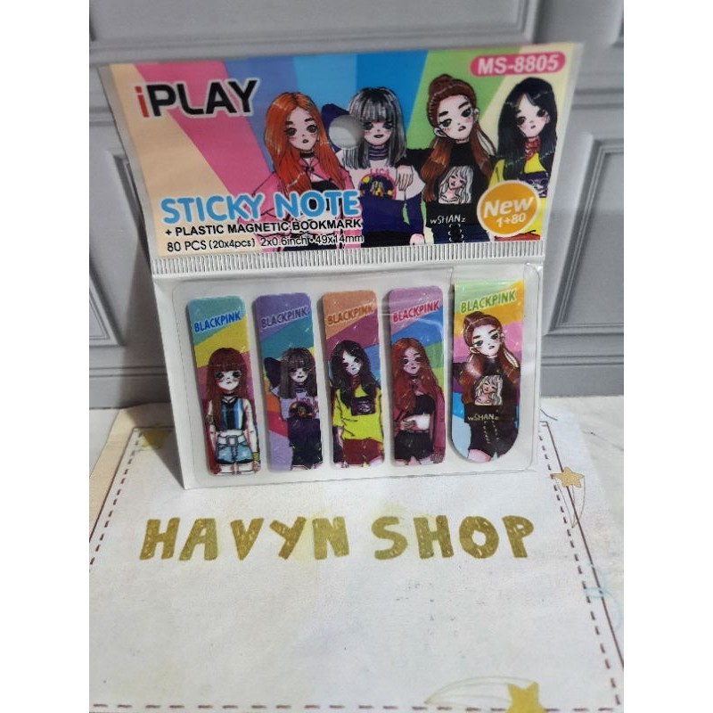 Jual pembatas plastik + magnet/post it plastik (80pcs) + 1pc pembatas ...