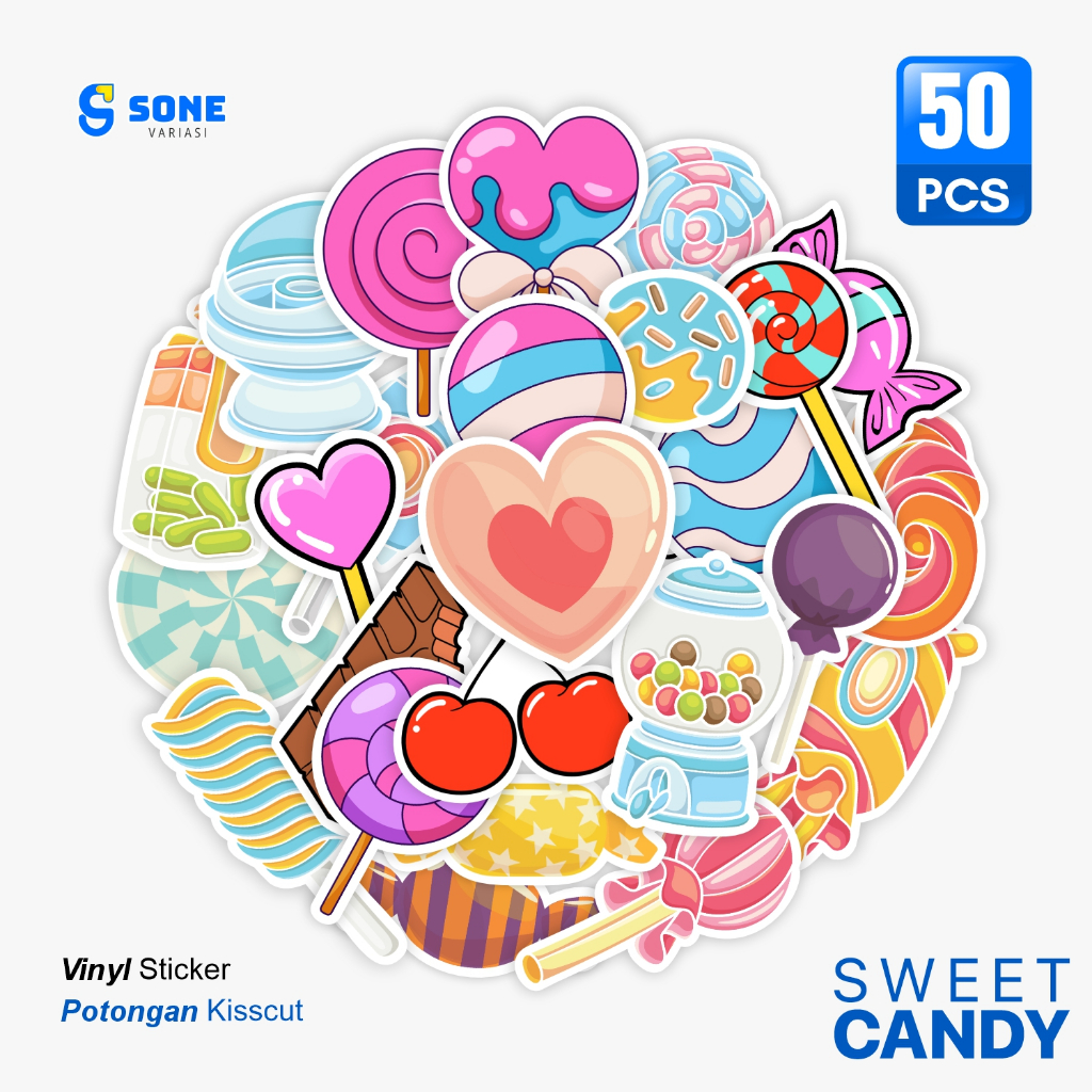 Jual Stiker Pack Sweet Candy/ Sticker Kartun Anak Paper Vinyl ...