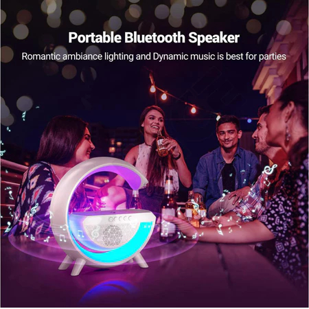 Speaker Bluetooth Nirkabel Mini Dengan Lampu Ambient Led Wireless Pengisian Cepa - foto 3