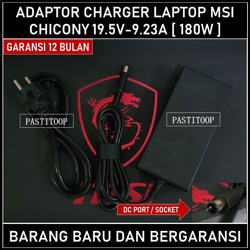 Jual Adaptor Charger Laptop MSI Gaming ALPHA 15 A3DD A3DC A3DDK 180W ...