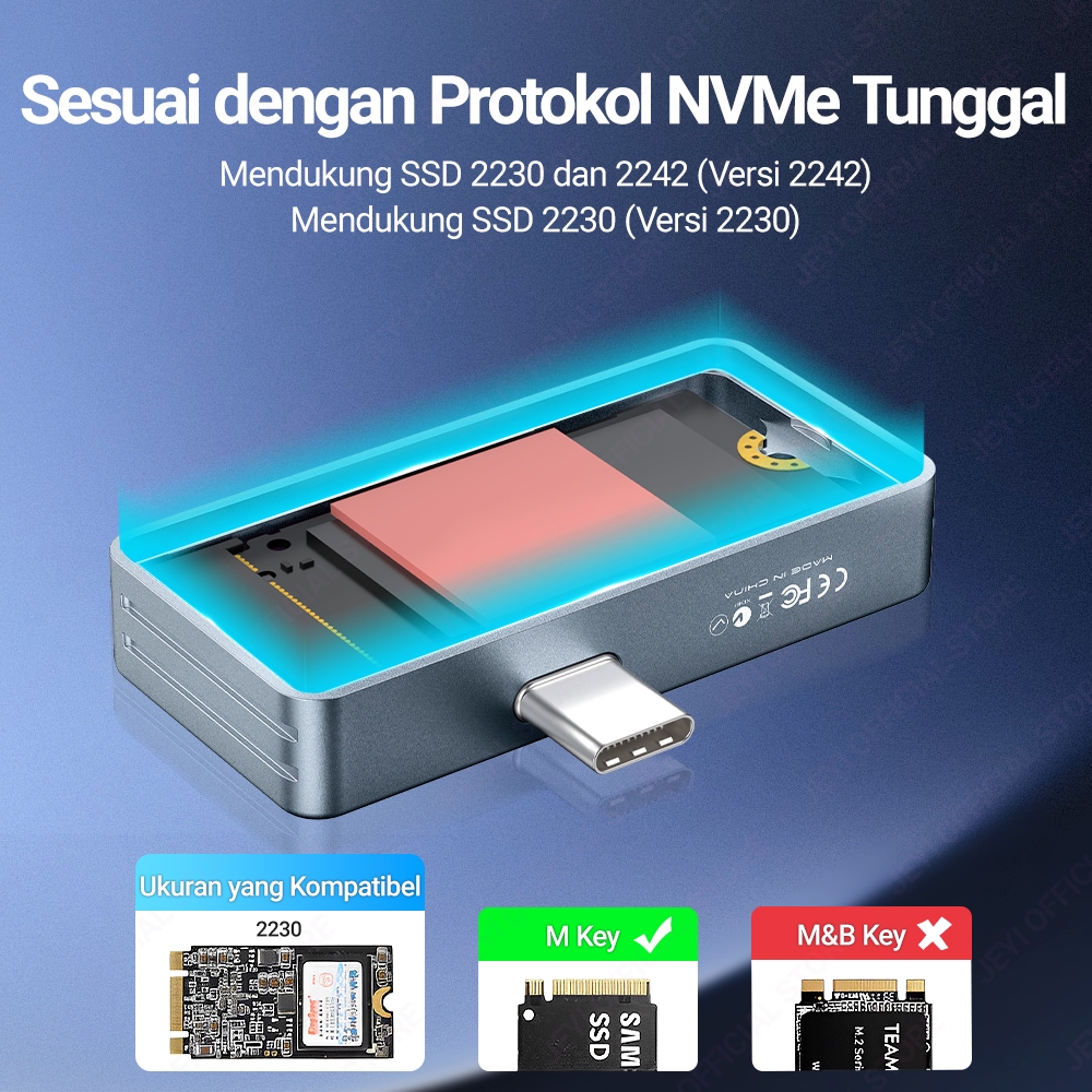 Jual JEYI Enclosure M.2 NVMe SSD 2230/2242 - USB 3.2 Gen 2 10Gbps ...