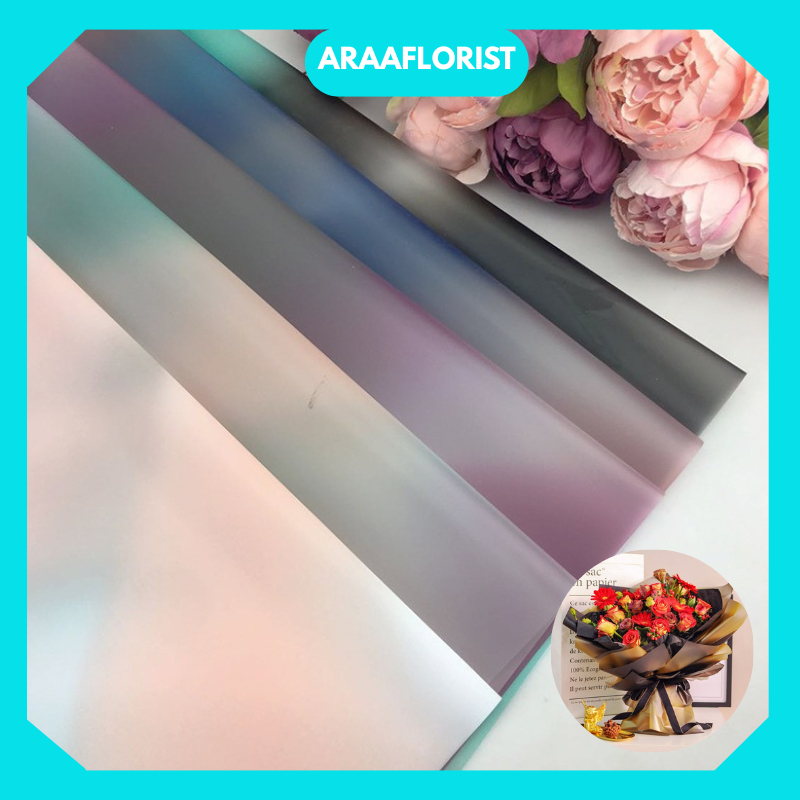 Jual KB116 20 LEMBAR Flower Wrapping Paper Gradient Double Line Kertas ...
