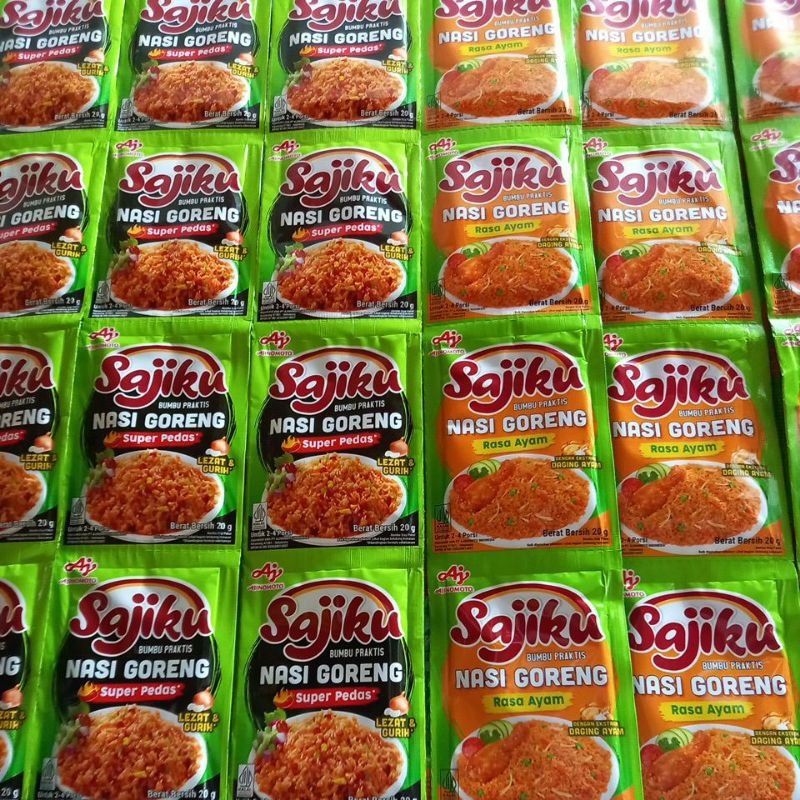 Jual 1 Renceng Sajiku Nasi goreng Rasa Ayam Dan Super Pedas Isi 10 ...